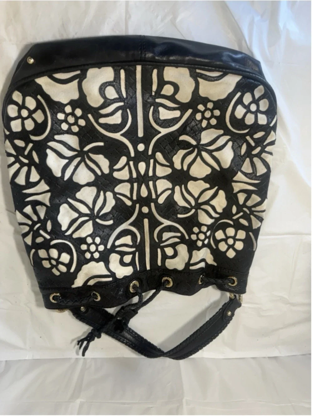 Antonio Melani Hobo Boho Bag canvas and leather shoulder bag Bohemian